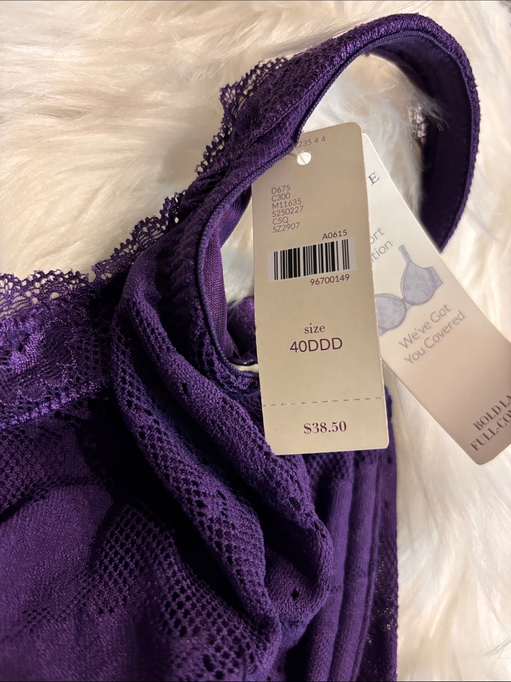 Cacique Deep Purple Lace Underwire Bra - Picture 5 of 5